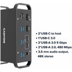 Canyon DS-95, USB-C vstup, 100W, dokovacia stanica