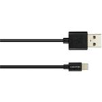 Canyon MFI-1, kábel USB/Lightning, M/M, 1.0m, prepojovací, čierny