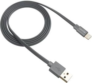 Canyon MFI-2, plochý kábel Lightning/USB, tmavo-sivý