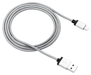 Canyon MFI-3, prémiový opletený kábel Lightning/USB, tmavo-sivý
