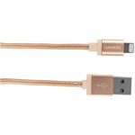 Canyon MFI-3, prémiový opletený kábel Lightning/USB, zlatý