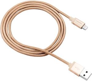 Canyon MFI-3, prémiový opletený kábel Lightning/USB, zlatý