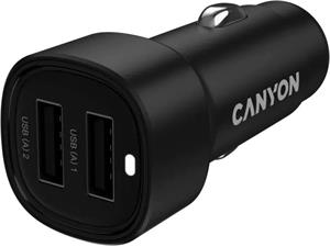 Canyon OnDrive 24, univerzálna autonabíjačka, 2x USB-A, výkon 24 W