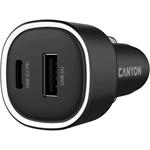 Canyon OnDrive 85, univerzálna autonabíjačka, 1x USB-C, 1x USB-A, rýchle nabíjanie, výkon 85 W
