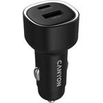Canyon OnDrive 85, univerzálna autonabíjačka, 1x USB-C, 1x USB-A, rýchle nabíjanie, výkon 85 W