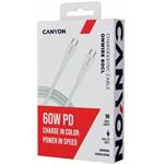 Canyon OnWire CCAP60CL, USB-C / USB-C, PD 60 W, biely