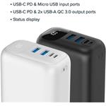 Canyon PB-30, 30 000 mAh, Powerbanka, 22,5 W, čierna