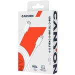 Canyon UC-9, 1.2m kábel USB-C / USB-C, 100W, biely
