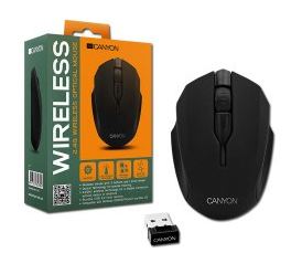 Canyon Volume series FMSOW01, bezdrôtová optická myš, USB, čierna, 1600 dpi, čierna