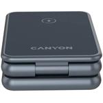 Canyon WCS-309, 3v1, bezdrôtová Qi nabíjacia stanica, sivá