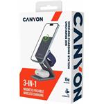 Canyon WCS-309, 3v1, bezdrôtová Qi nabíjacia stanica, sivá