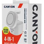 Canyon WS-405, 4v1, bezdrôtová Qi2 nabíjacia stanica, 65W nabíjačka, biela