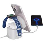 Canyon WS-405, 4v1, bezdrôtová Qi2 nabíjacia stanica, 65W nabíjačka, biela