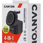 Canyon WS-405, 4v1, bezdrôtová Qi2 nabíjacia stanica, 65W nabíjačka, čierna