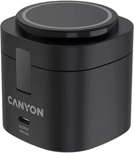 Canyon WS-405, 4v1, bezdrôtová Qi2 nabíjacia stanica, 65W nabíjačka, čierna