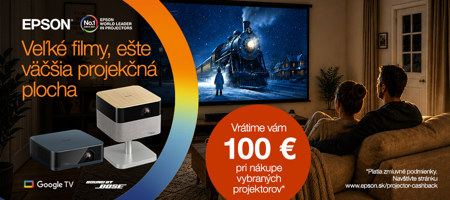 Cashback až 100€ na projektory EPSON