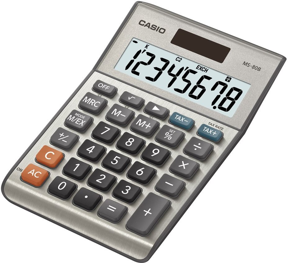 Casio MS 80 B kalkulačka stolná, strieborná