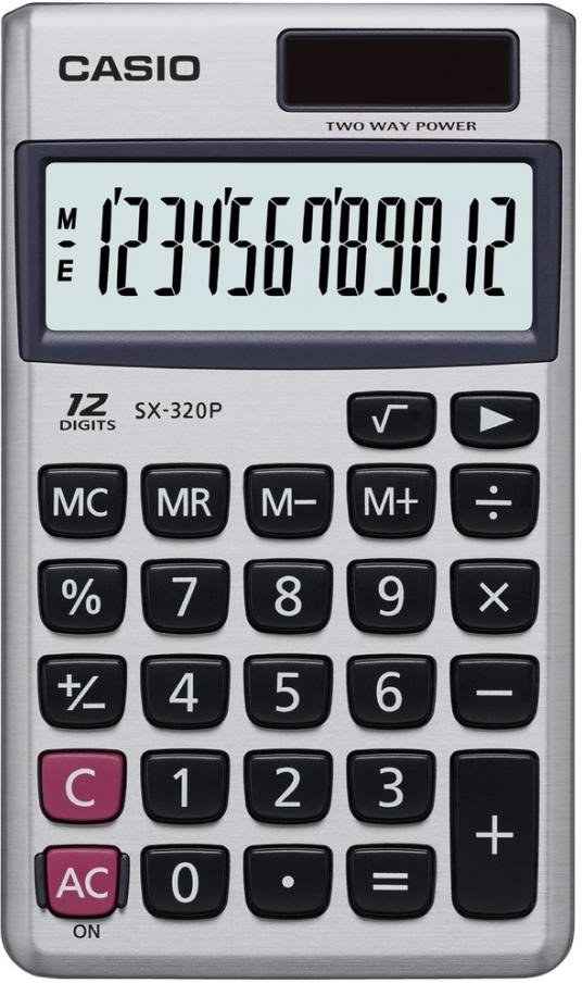 Casio SX 320 P kalkulkačka vrecková, strieborná