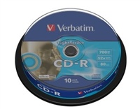 CD-R Verbatim 10 pack 52x/700MB/AZO LightScribe