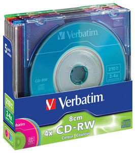 CD-RW Verbatim 4x/210MB/Slim/8cm/Colour