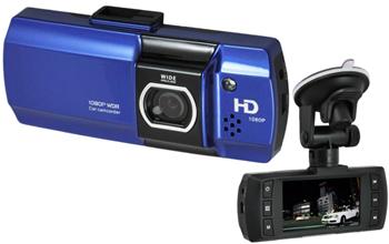 CEL-TEC E07 - palubná kamera do auta 1080p, microSD/SDHC, WDR, modrá