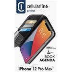 CellularLine Book Agenda 2 puzdro typu kniha pre Apple iPhone 12 Pro Max, čierne