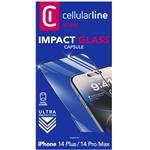 Cellularline CAPSULE ochranné tvrdené sklo pre celý displej pre Apple iPhone 14 Plus/14 Pro Max, čierne