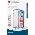 CellularLine Clear Duo, ochranný kryt pre Apple iPhone 11, transparentný