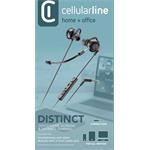 Cellularline Distinct In-ear slúchadla s prídavným mikrofónom, čierne