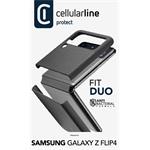 Cellularline Fit Duo ochranný kryt pre Samsung Galaxy Z Flip 4, PU koža, čierny