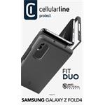 Cellularline Fit Duo ochranný kryt pre Samsung Galaxy Z Fold 4, PU koža, čierny
