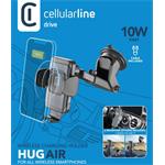CellularLine Hug Air držiak do auta s bezdrôtovým nabíjaním, 10W, čierny