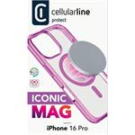 Cellularline Iconic Mag kryt s podporou Magsafe pre Apple iPhone 16 Pro, ružový