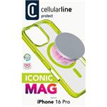 Cellularline Iconic Mag kryt s podporou Magsafe pre Apple iPhone 16 Pro, zelený