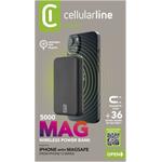 Cellularline MAG 5000 powerbanka s bezdrôtovým nabíjaním a podporou MagSafe, 5000 mAh, čierna