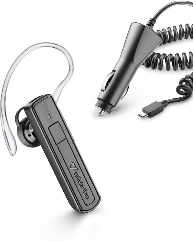 CellularLine Mono Bluetooth headset s autonabíjačkou, čierny