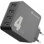 Cellularline Multipower nabijačka 4 x USB port, 42W, čierna