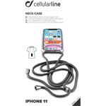 Cellularline Neck-Case transparentný zadný kryt s čiernou šnúrkou na krk pre Apple iPhone 11