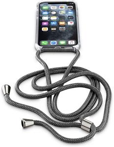 Cellularline Neck-Case transparentný zadný kryt s čiernou šnúrkou na krk pre Apple iPhone 11 Pro Max
