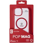 Cellularline Pop Mag kryt s podporou Magsafe pre Apple iPhone 15, číry / červený