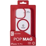 Cellularline Pop Mag kryt s podporou Magsafe pre Apple iPhone 15 Pro, číry / červený