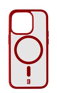 Cellularline Pop Mag kryt s podporou Magsafe pre Apple iPhone 15 Pro, číry / červený