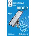 Cellularline Rider Steel univerzálny hliníkový držiak mobilného telefónu, čierny