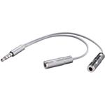 CellularLine rozdvojka na sluchátká Audio splitter, 3,5 mm jack, strieborná