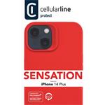 Cellularline Sensation ochranný silikónový kryt pre Apple iPhone 14 Plus, červený