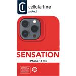 Cellularline Sensation ochranný silikónový kryt pre Apple iPhone 14 PRO, červený