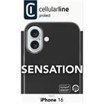 Cellularline Sensation ochranný silikónový kryt pre Apple iPhone 16, čierny