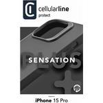Cellularline Sensation Plus ochranný silikónový kryt pre Apple iPhone 15 Pro, čierny