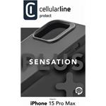 Cellularline Sensation Plus ochranný silikónový kryt pre Apple iPhone 15 Pro Max, čierny