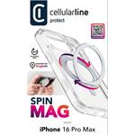 Cellularline Spin Mag kryt so skladacím stojáanom a podporou MagSafe pre Apple iPhone 16 Pro Max, priesvitný